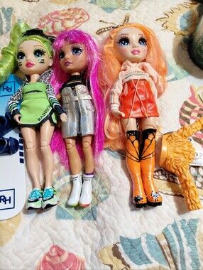 Rainbow High Dolls lot of 3 Jade Poppy Avery  EUC